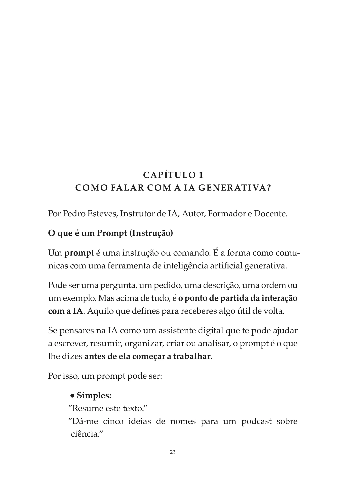Início do capítulo Como falar com a IA generativa