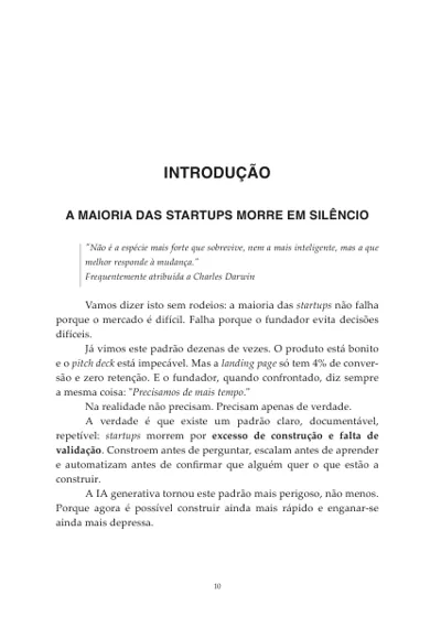 Uma página da amostra de Como usar a IA para criar uma Startup em 30 dias